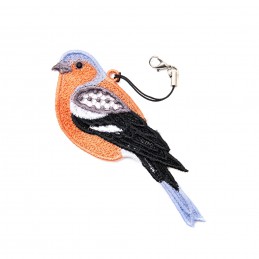 pěnkava samec - závěsná dekorace ptáček VIII - vyšívaná krajka