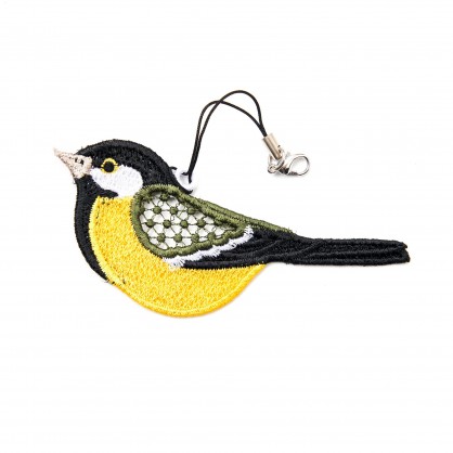 čížek - závěsná dekorace ptáček XIII - vyšívaná krajka