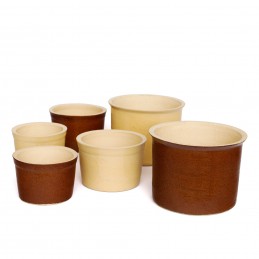 květináč kameninový prům. 13cm světlý (ruční výroba)