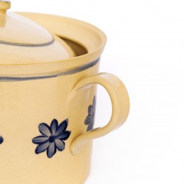 hrnec 3L s uchy a poklicí světlý - kameninový hrnec (ruční výroba)