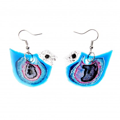 náušnice II - srdce - malované sklo (ruční výroba)