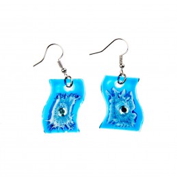 náušnice V - malované sklo (ruční výroba)