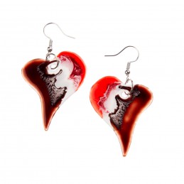 náušnice XIII - ptáček - malované sklo (ruční výroba)