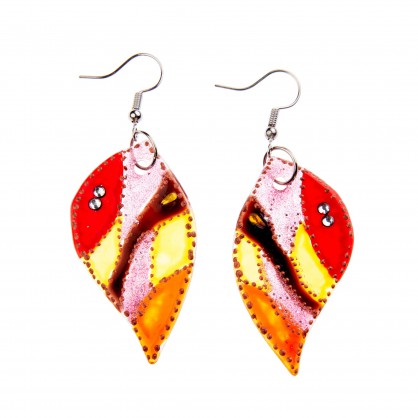 náušnice XVI - malované sklo (ruční výroba)