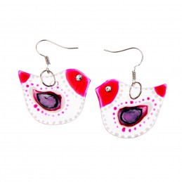 náušnice XVIII - malované sklo (ruční výroba)