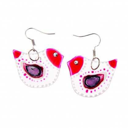 náušnice XVIII - malované sklo (ruční výroba)