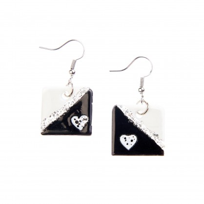 náušnice XVIII - malované sklo (ruční výroba)