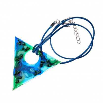 přívěsek VI - srdce - malované sklo (ruční výroba)