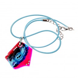 přívěsek XXI - srdce - malované sklo (ruční výroba)