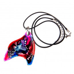 přívěsek XXII - srdce - malované sklo (ruční výroba)