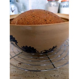 pekáč kulatý 3L s kupolí - kameninová forma s poklicí na pečení (ruční výroba)