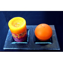 dvojmiska čírá - svícen (ruční práce)