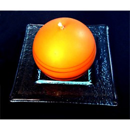 miska - číré sklo - svícen (ruční práce)