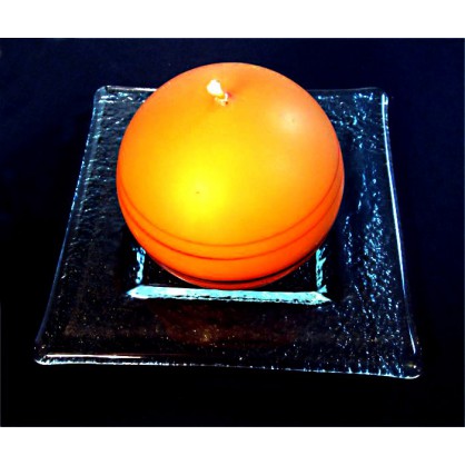 miska - číré sklo - svícen (ruční práce)