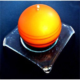 tác čtvercový čirý - lomené rohy - svícen (ruční práce)