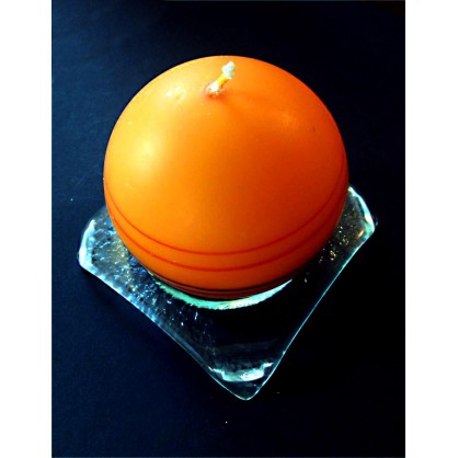 tác čtvercový čirý - lomené rohy - svícen (ruční práce)