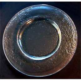 talíř kulatý čirý (ruční práce)