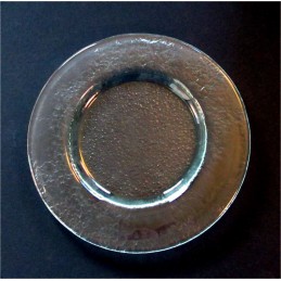 talíř kulatý čirý (ruční práce)