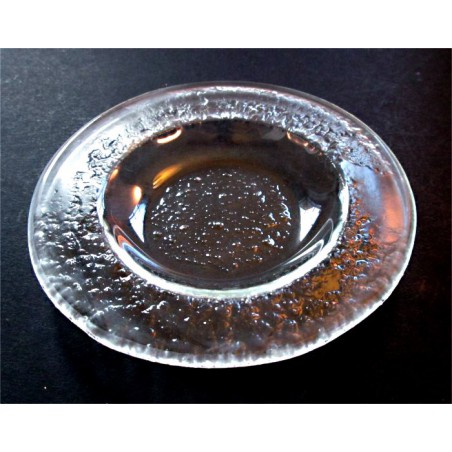 talíř kulatý 14cm čiré sklo (ruční výroba)