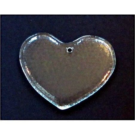 srdce 7cm - závěsná dekorace - čiré sklo (ruční výroba)